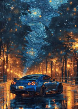 GTR R35 starry night