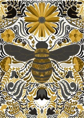 Golden Bee Folkart 