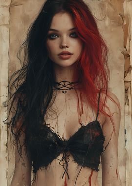 Goth Girl Retro Vintage