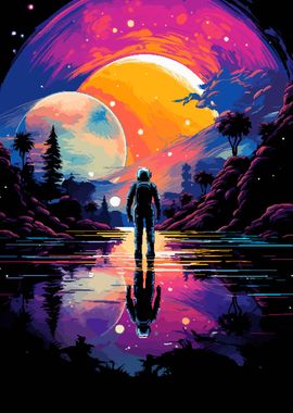 Space Background Pixel Art