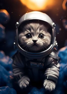 Astronaut Kitten Cat Katze