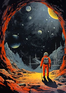 Vintage Space Pixel Art