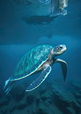 Large Sea Turtle