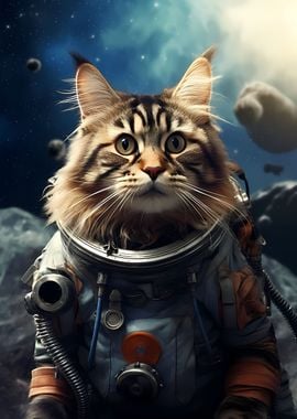 Astronaut Maine Coon Cat