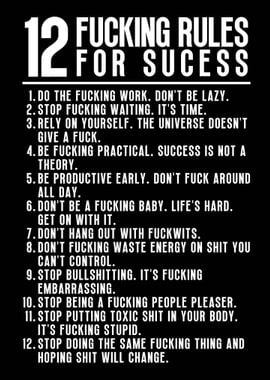 12 Fucking Rules Success