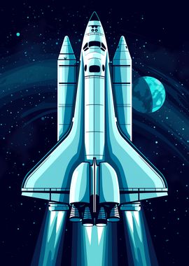 Starry Space Shuttle