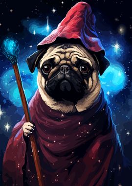 Magic Pug Retro Pixel Art