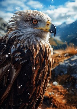 Eagle on Snowy Day