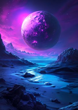 Purple Mysterious Planet