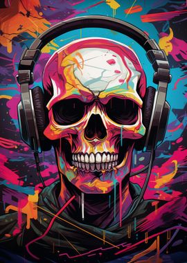 Skeleton With Headphones