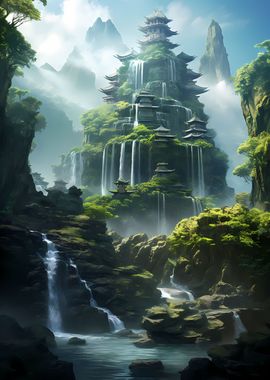 Nature Jungle Waterfall