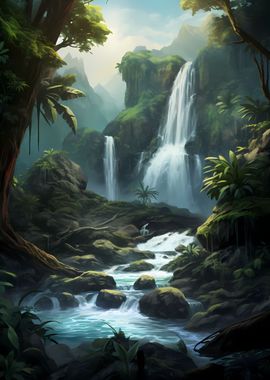 Nature Jungle Waterfall