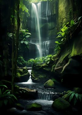 Nature Jungle Waterfall