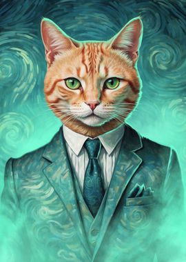 Gentleman Cat Teal Mist