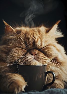 Persian Coffee Cup Cat