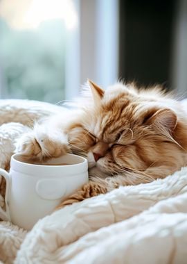 Persian Coffee Cup Cat