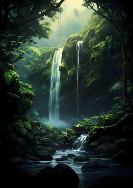 Jungle Waterfall Nature