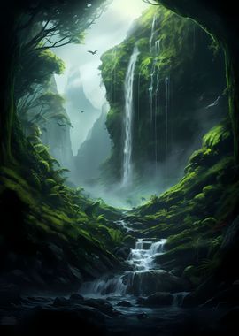 Jungle Waterfall Nature