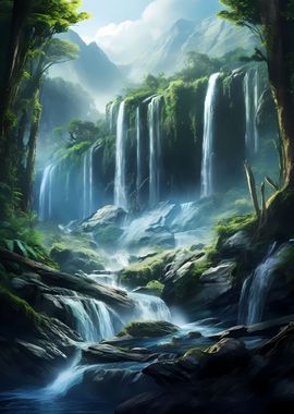 Jungle Waterfall Nature