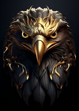 Golden Eagle Bird Head 