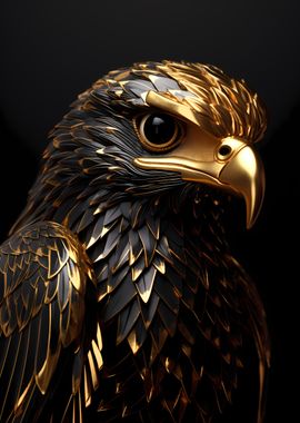 Golden Eagle Bird Head 