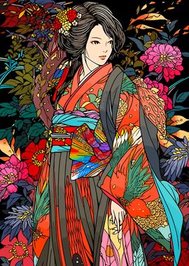 Kimono Woman Japanese Art