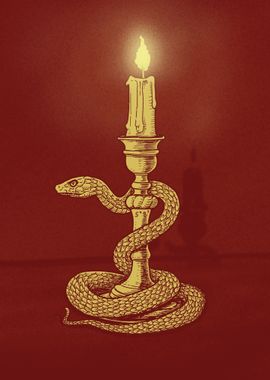 Snake Candle Illustration 