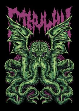 Cthulhu Creature With Text