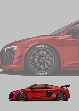 audi r8 red