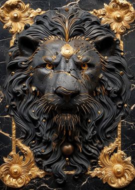 Ancient Golden Lion Art