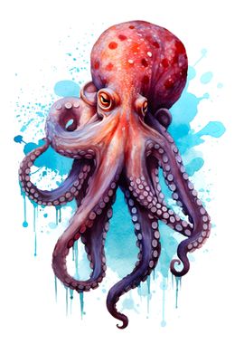 Octopus watercolor