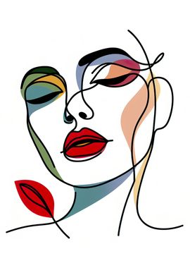 One Line Art Of Woman Face