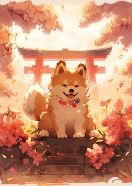 Dog Japan Shiba Blossom