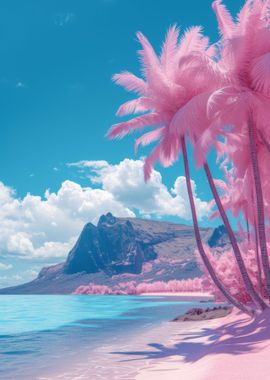 vaporwave beach