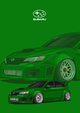 subaru impreza wrx green