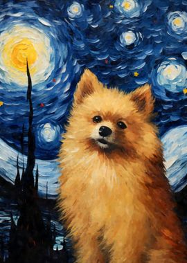 Pomeranian Starry Night