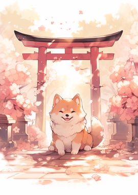 Dog Japan Shiba Blossom