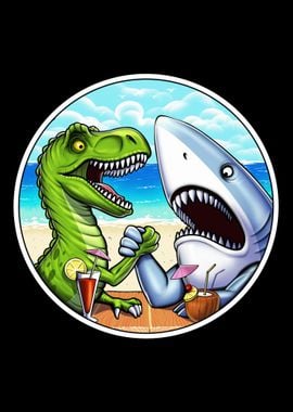 Shark Dinosaur Wrestling