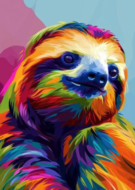 Funny Sloth Colorful