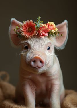 Baby Pig Flower Crown