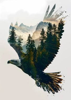 Bald Eagle Double Exposure