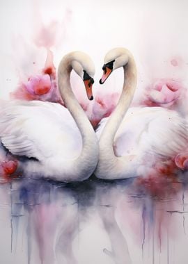 Two Swans Love