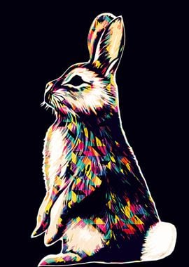 Rabbit pop art 