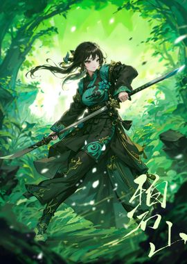 Anime Girl Forest Ninja