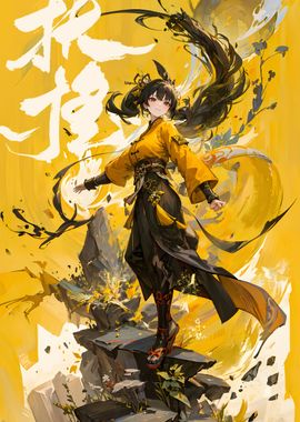 Anime Girl Yellow Ninja