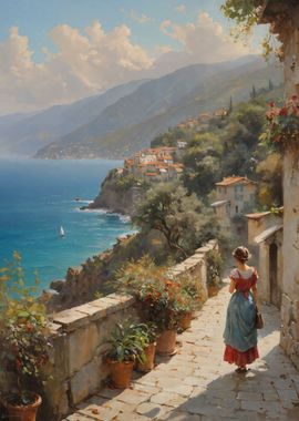 Italian Riviera Painting