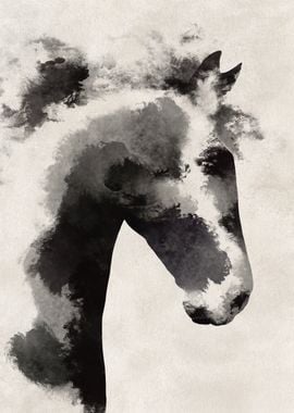 Abstract Horse Watercolor