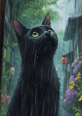 Black Cat Rainy