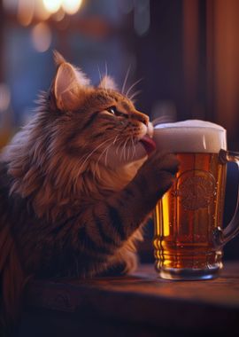 Cat With Beer