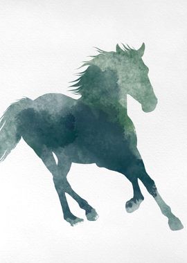 Abstract Horse Watercolor